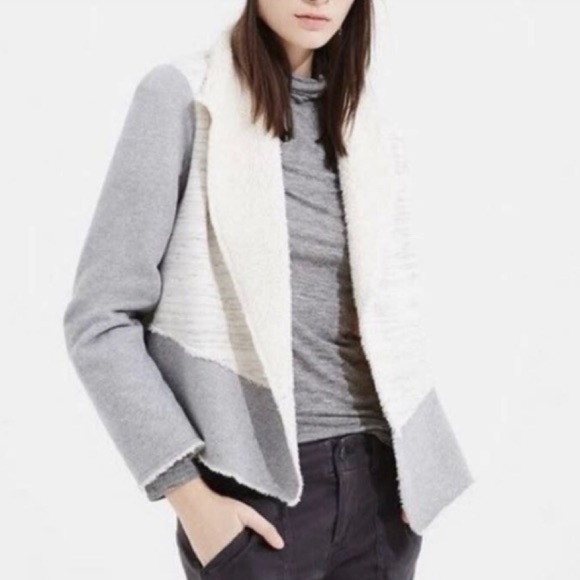 Lou&Grey Sherpa Blazer Jacket Soft Grey White M - Picture 6 of 13